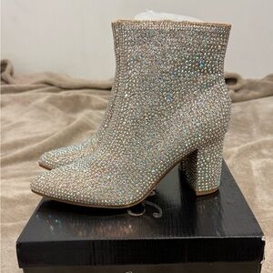Forever Glittering Rhinestone Heeled Boots